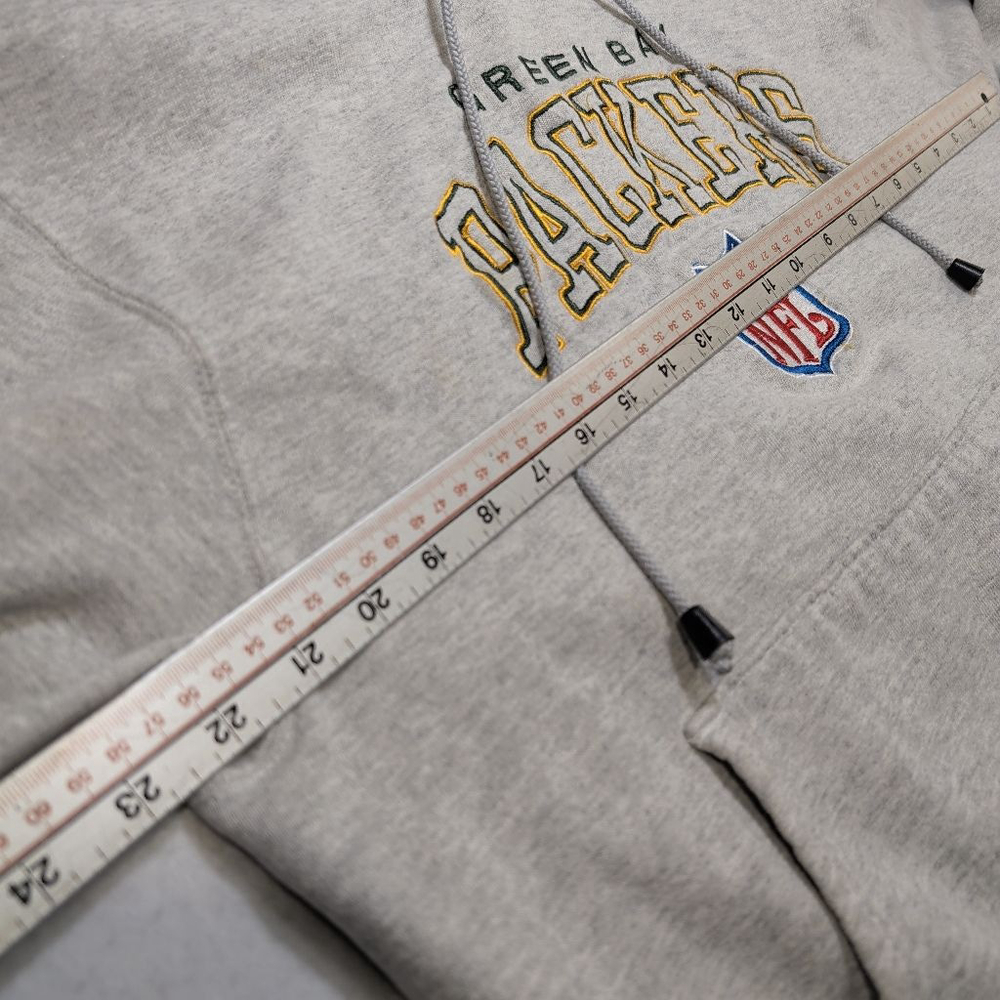 Men's Champion Green Bay Packers Gray Hoodie L - Picture 10 of 13